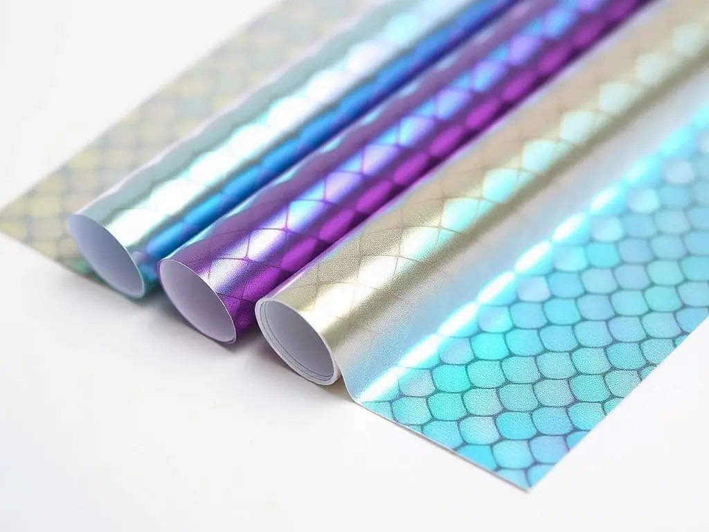 Rolls of iridescent mermaid fish scales nail art foils for unique manicures USA