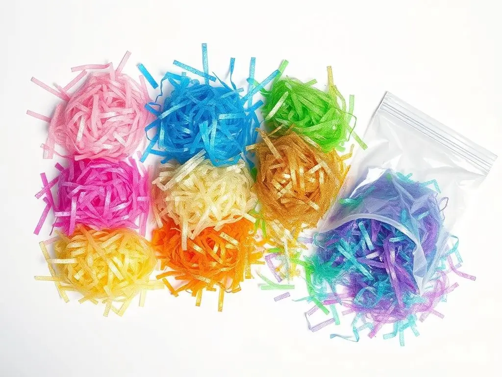 Assorted multicolor transparent glitter paper shreds for vibrant nail art designs USA