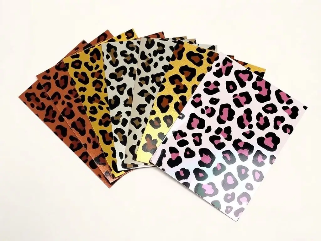 Assorted leopard print nail art transfer foils for fierce and trendy manicures USA